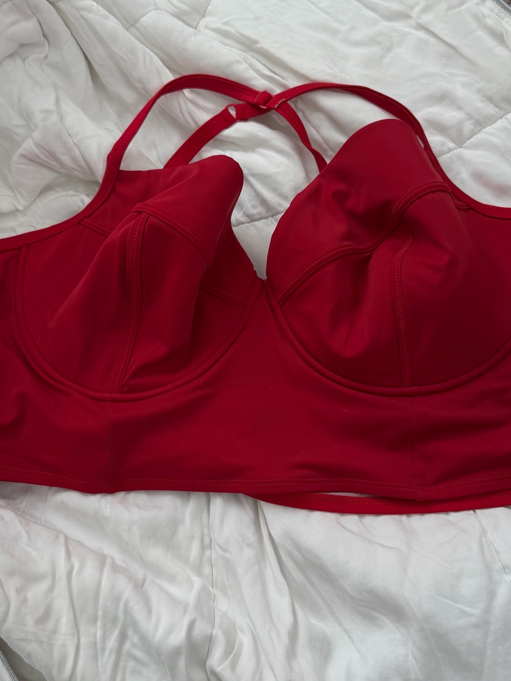 Red Longline Underwire swim top Torrid 5X